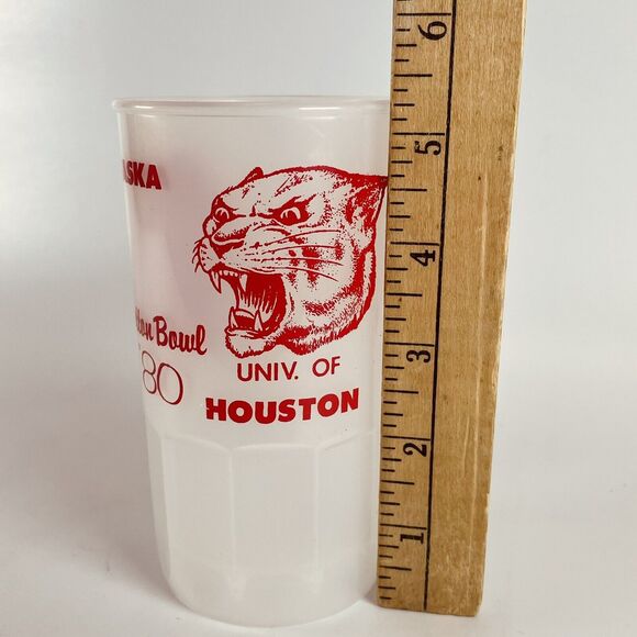 1979 Cotton Bowl Plastic Beer Mug Nebraska Cornhuskers vs Houston Cougars VTG - Picture 5 of 7